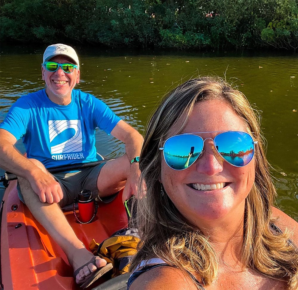 Lauren Brajer with the Surfrider Jersey Shore Chapter in a Kayak