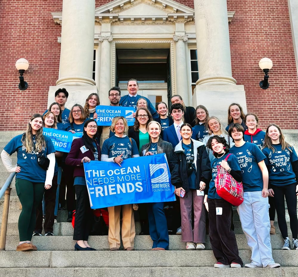 Gracyn and Maryland volunteers in Annapolis following Bottle Ban Bill.